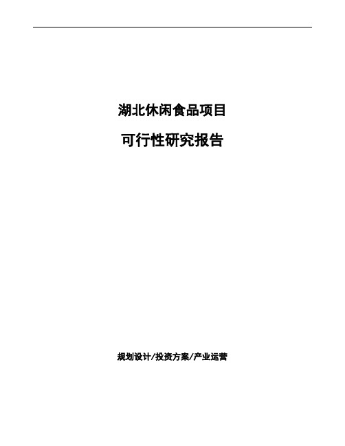 湖北休闲食品项目可行性研究报告