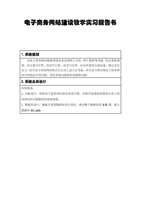 电子商务网站建设实验报告书