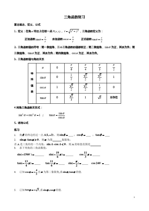 三角函数复习