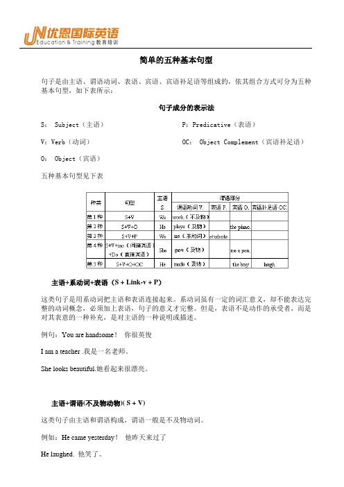 五种基本句型