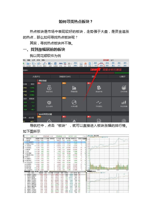 如何寻找热点板块？