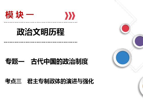 2019人民版大一轮高考历史总复习考点3 君主专制政体的演进与强化