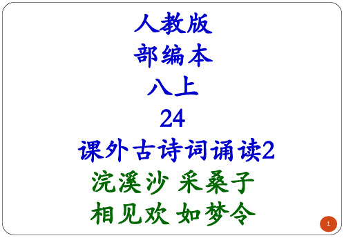 人教版 部编本 八上 课外古诗词诵读2 浣溪沙 采桑子 相见欢 如梦令