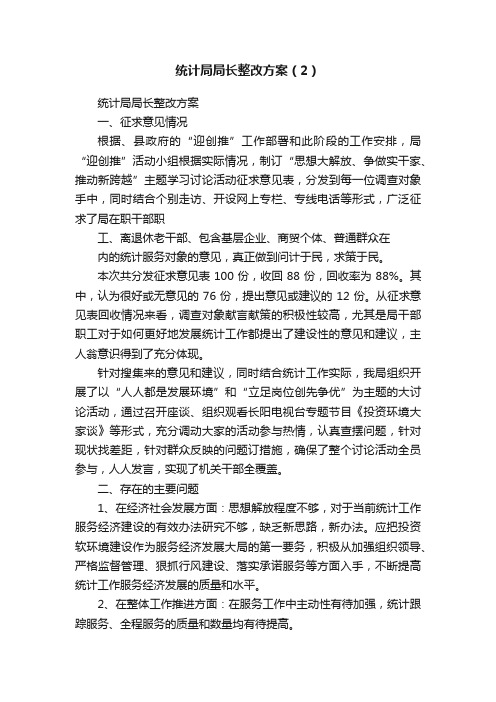 统计局局长整改方案（2）