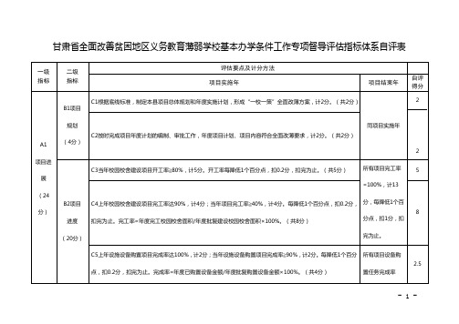 甘肃省全面改善贫困地区义务教育薄弱学校基本办学条件工作