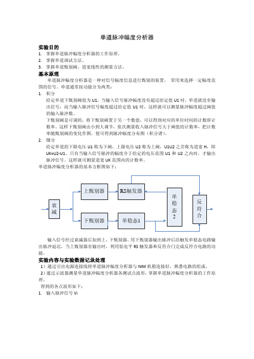 单道脉冲幅度分析器