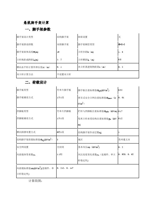 悬挑脚手架计算---精品模板