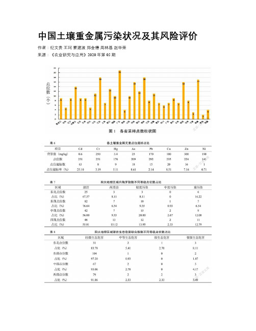 中国土壤重金属污染状况及其风险评价