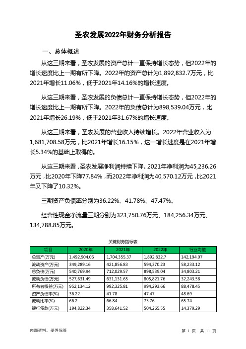 002299圣农发展2022年财务分析报告-银行版