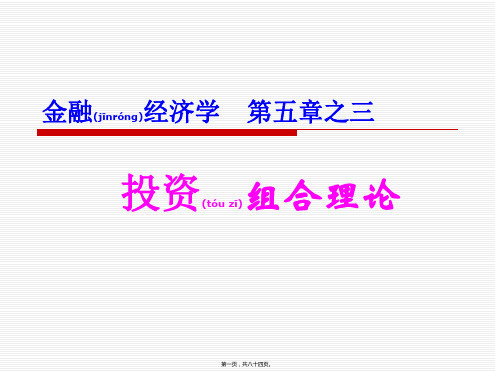 (ppt版)金融经济学第五章之三投资组合理论