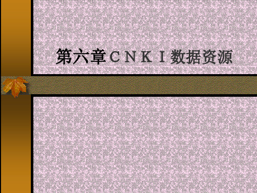 cnki--文献检索方法