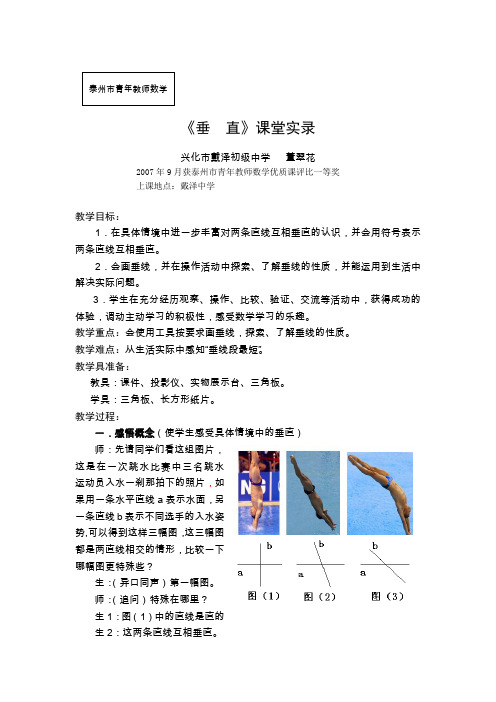 《垂直》课堂实录