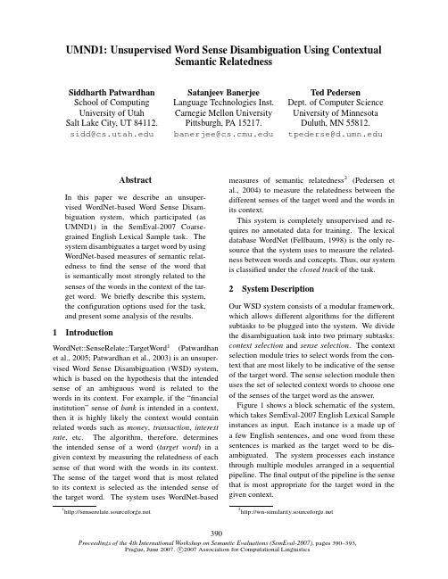 WordNet-based Word Sense Disambiguation