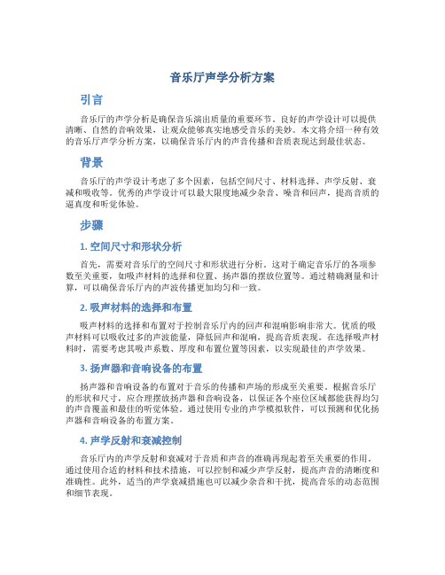 音乐厅声学分析方案