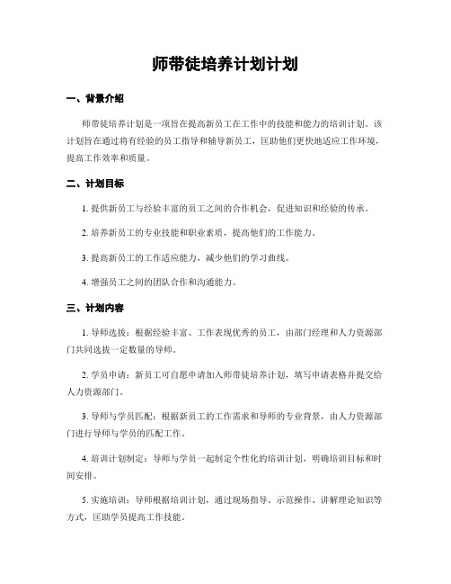 师带徒培养计划计划