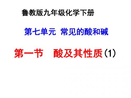 鲁教版九年级化学下册《酸及其性质(1)》课件