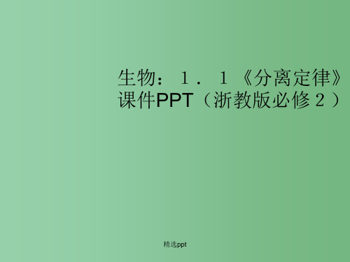 高中生物 1.1《分离定律》课件 浙教版必修2