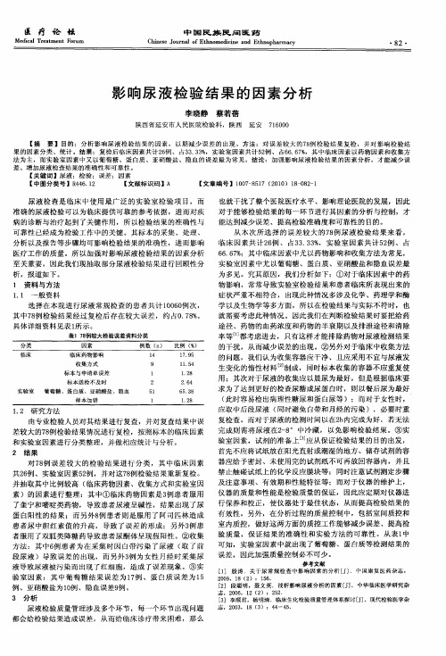 影响尿液检验结果的因素分析