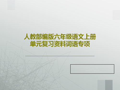 人教部编版六年级语文上册单元复习资料词语专项共24页