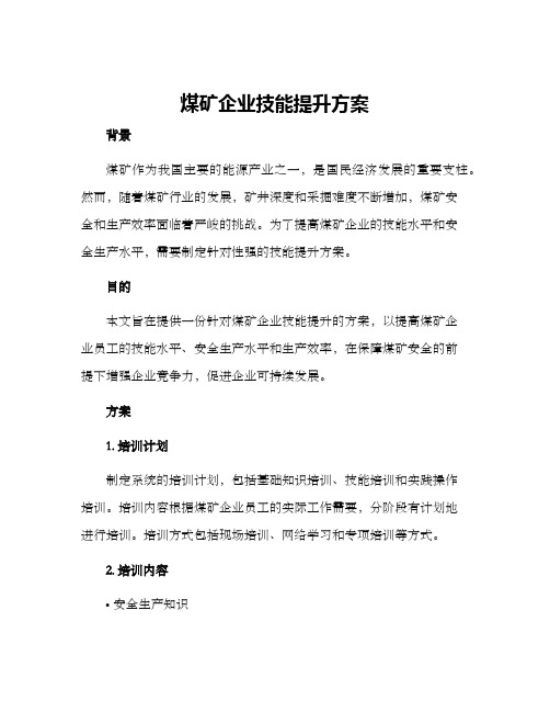 煤矿企业技能提升方案