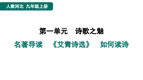 九年级语文上册名著导读 《艾青诗选》 如何读诗作业