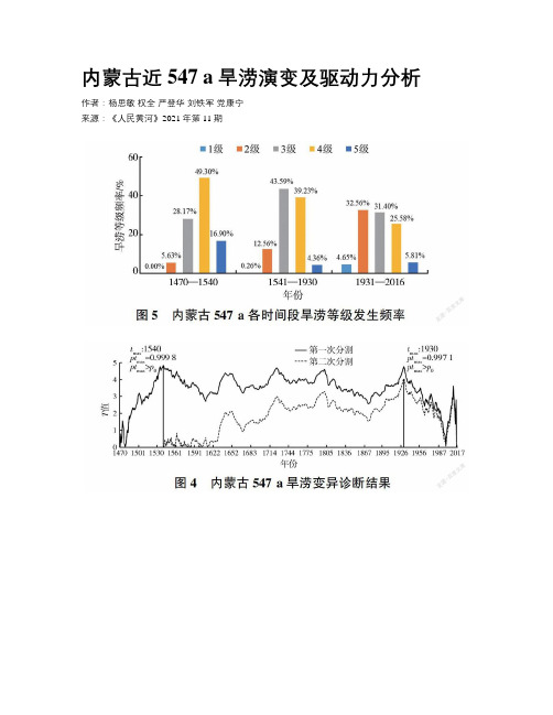 内蒙古近547 a旱涝演变及驱动力分析