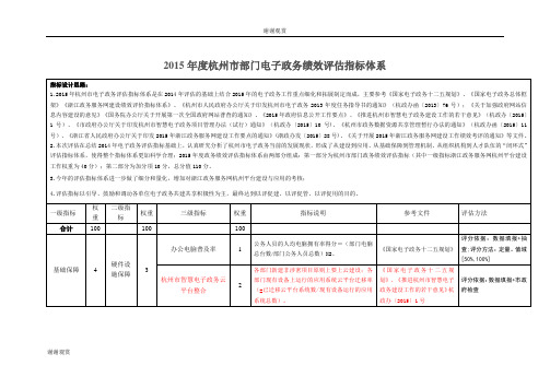 杭州市部门电子政务绩效评估指标体系.doc