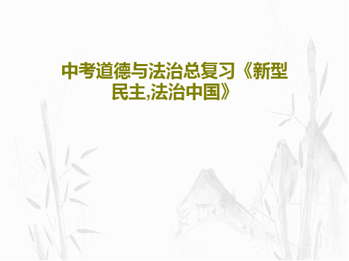 中考道德与法治总复习《新型民主,法治中国》共50页文档