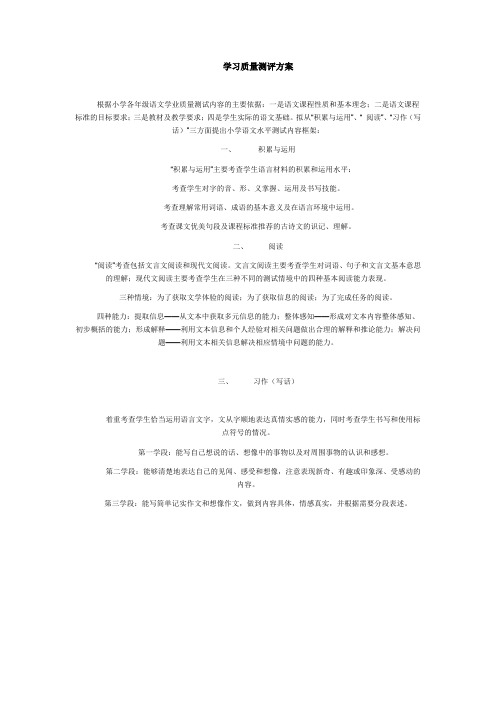 学习质量测评方案