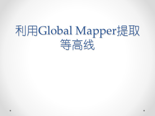 利用Global mapper制作Mapgis等高线