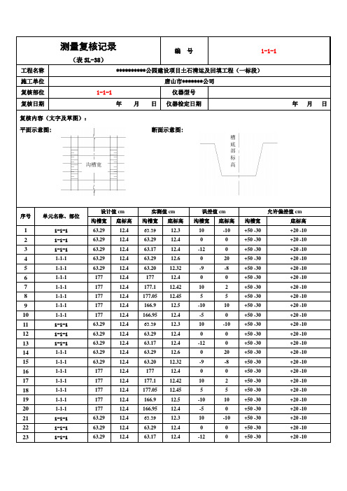 测量复核记录