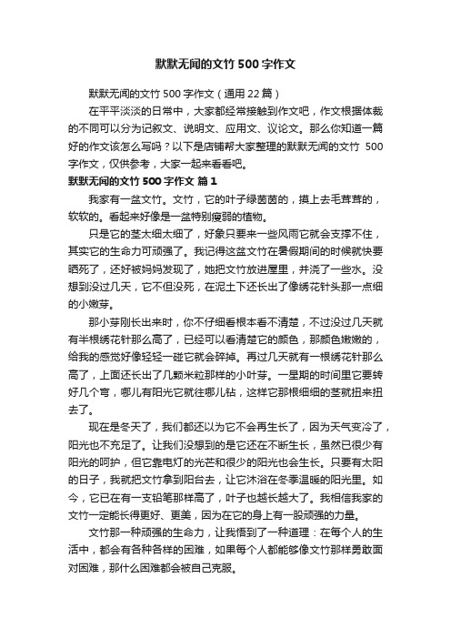 默默无闻的文竹500字作文