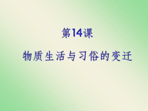 物质生活与习俗的变迁ppt课件