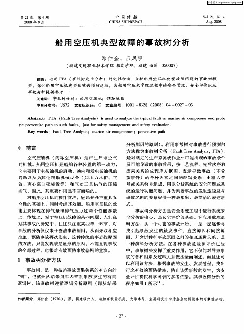 船用空压机典型故障的事故树分析