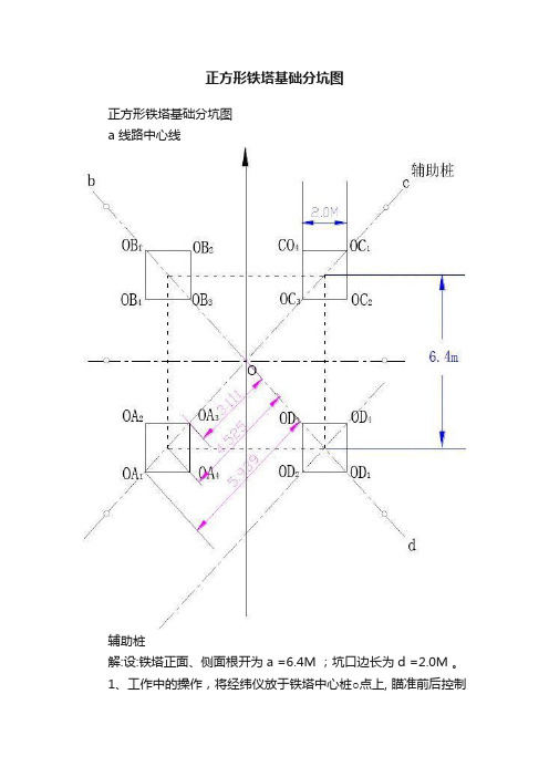 正方形铁塔基础分坑图