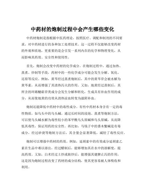 中药材的炮制过程中会产生哪些变化