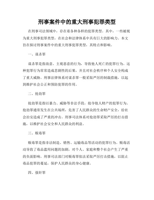 刑事案件中的重大刑事犯罪类型