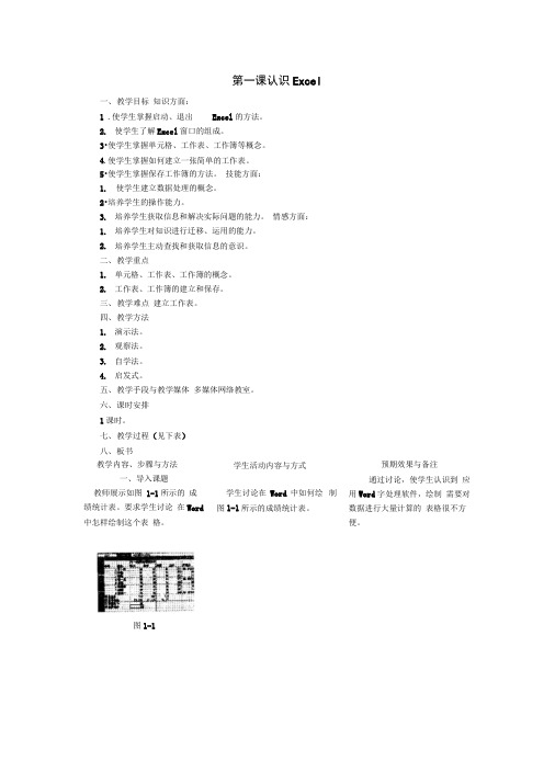 初中信息技术excel教案全集