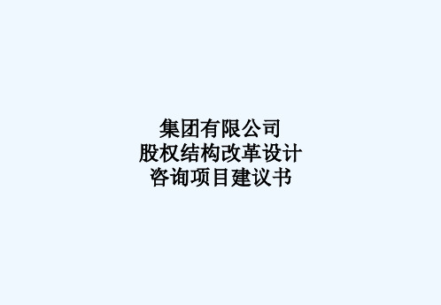 xxx集团股权机构设计咨询方案(案例)