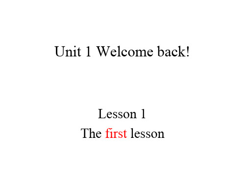 Unit1 Welcome back!Lesson 1 PPT课件