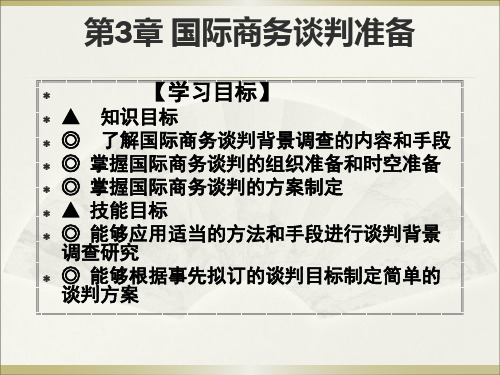 第3章 国际商务谈判准备