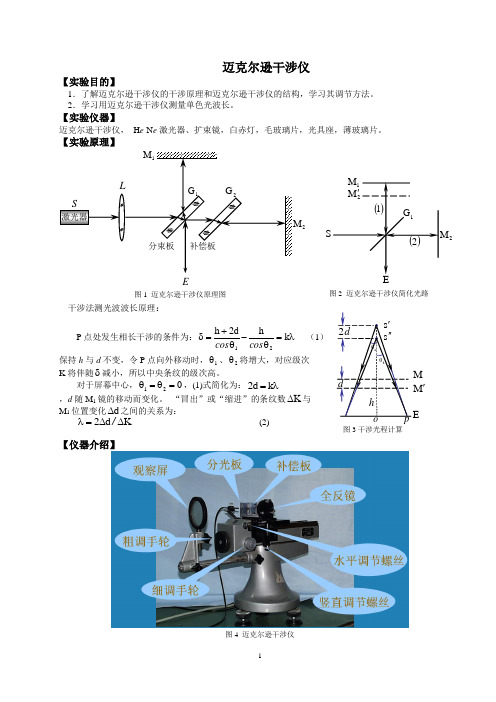 实验十九 迈克尔逊干涉仪测He-Ne激光的波长