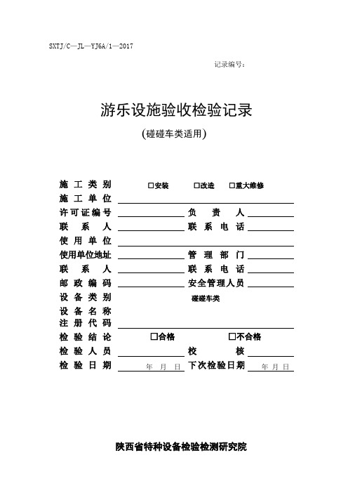 10游乐设施验收检验记录(碰碰车类)