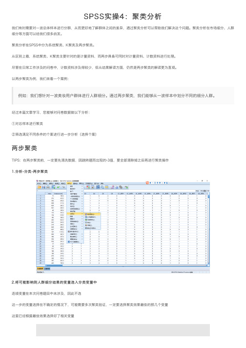 SPSS实操4：聚类分析