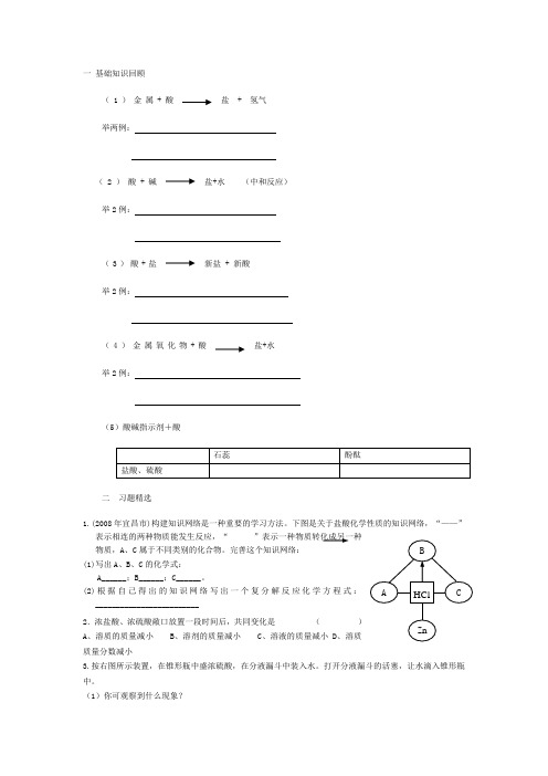 常见的酸习题 中考化学