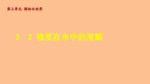 3.3 物质在水中溶解(课件)鲁教版(2024)化学九年级上册