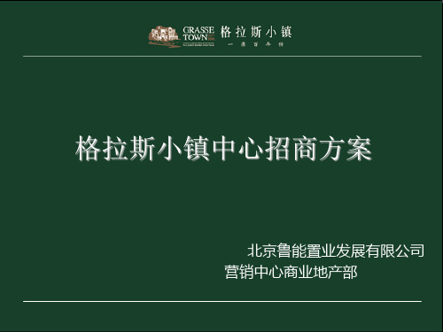 北京格拉斯小镇中心招商方案.ppt