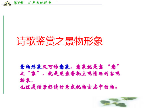 江苏省启东中学苏教高考语文复习课件：古代诗歌景物形象鉴赏—景物形象 (共16张PPT)