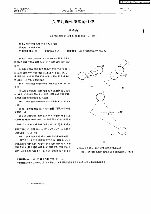 关于对称性原理的注记