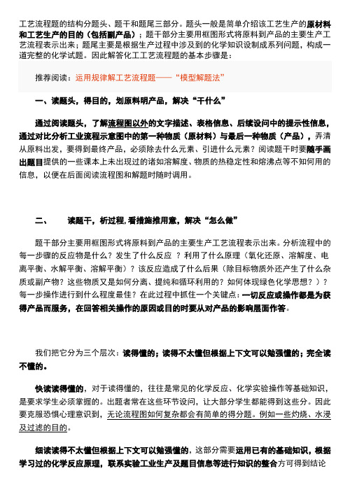 无机化工流程图题的解答方法及常见答题技巧